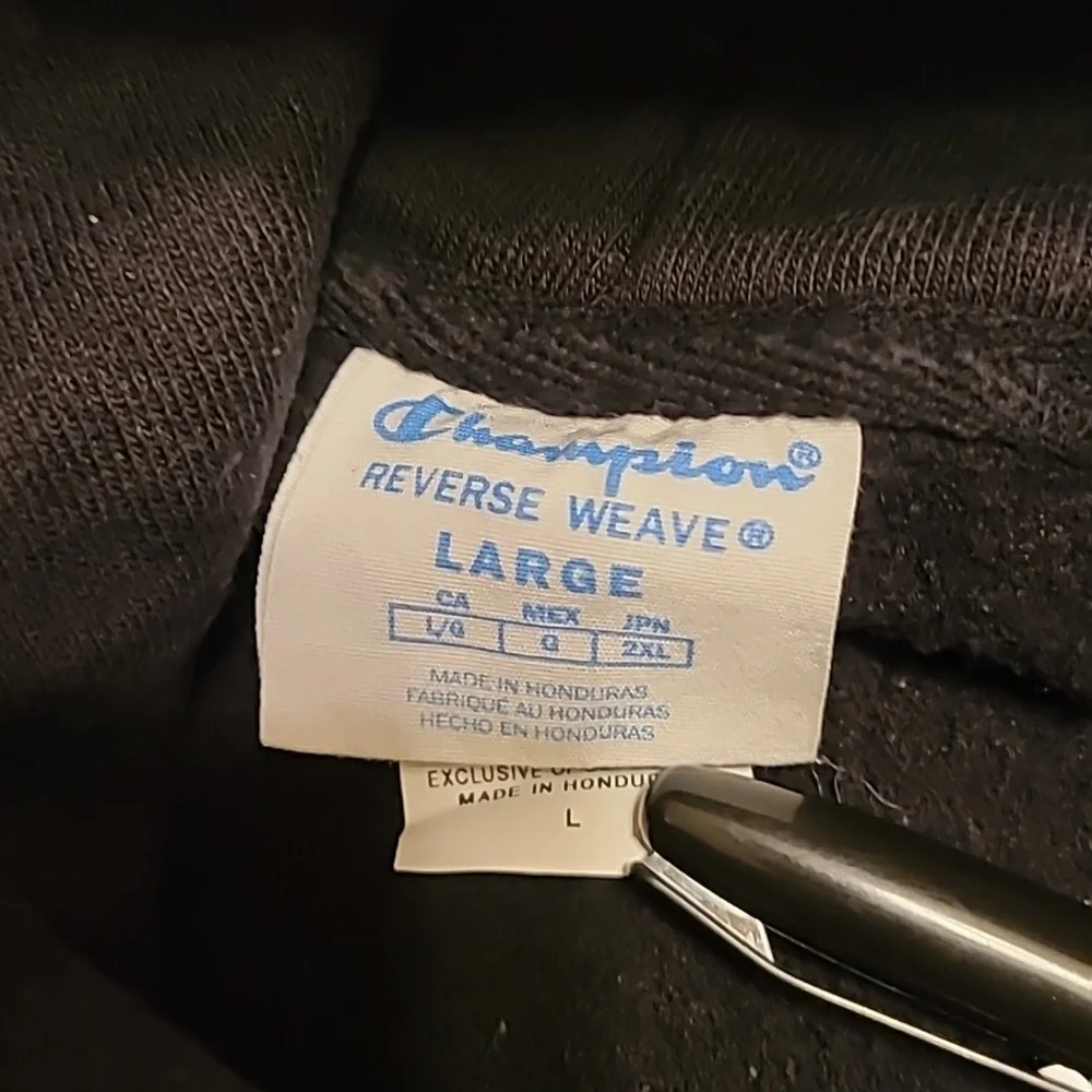 Champion Men’s Black Fresh Donuts Pullover Hoodie Reverse Weave Size Large - Picture 3 of 3